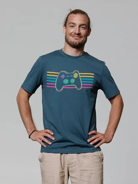 watapparel watapparel T-Shirt Unisex Retro Joystick, Stargazer, – Produktbild 3 von 5