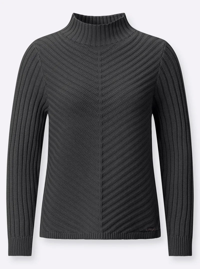 Witt Witt Stehkragenpullover graphit-meliert, Graphit-meliert, – Produktbild 2 von 2