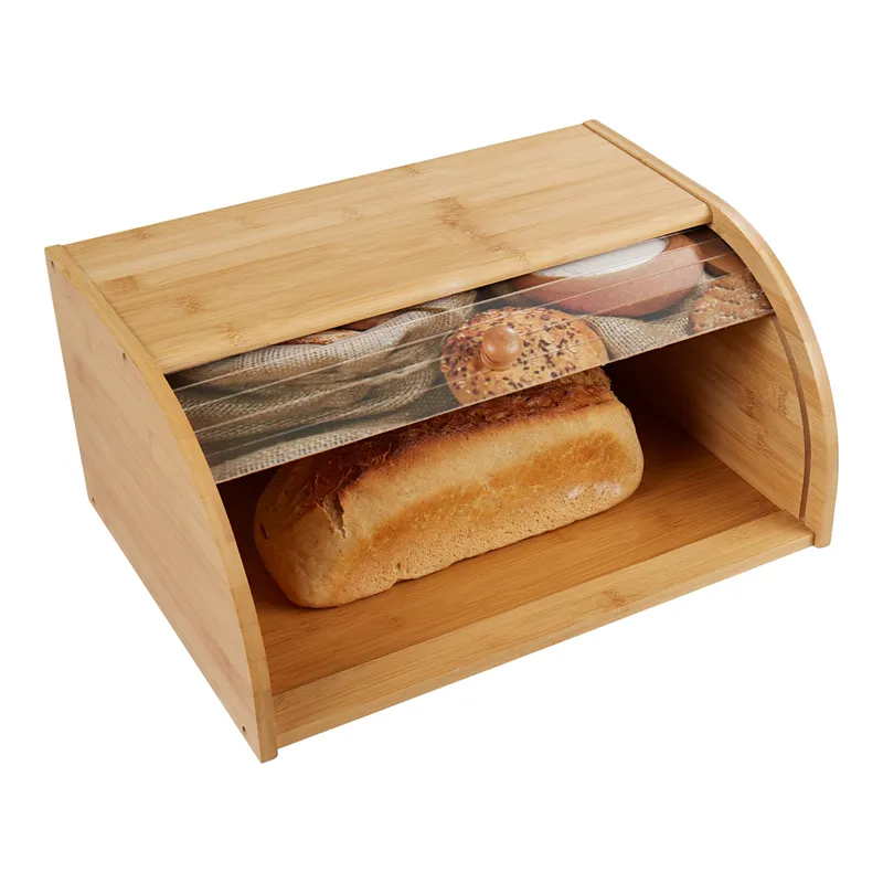 MODERNE HAUSFRAU MODERNE HAUSFRAU Bambus-Rollbrotkasten mit Motiv, Braun, – Produktbild 2 von 3
