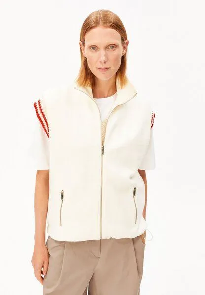 ARMEDANGELS ARMEDANGELS COTTON FLEECE Damen Weste aus Bio-Baumwolle, Oatmilk, – Produktbild 1 von 4