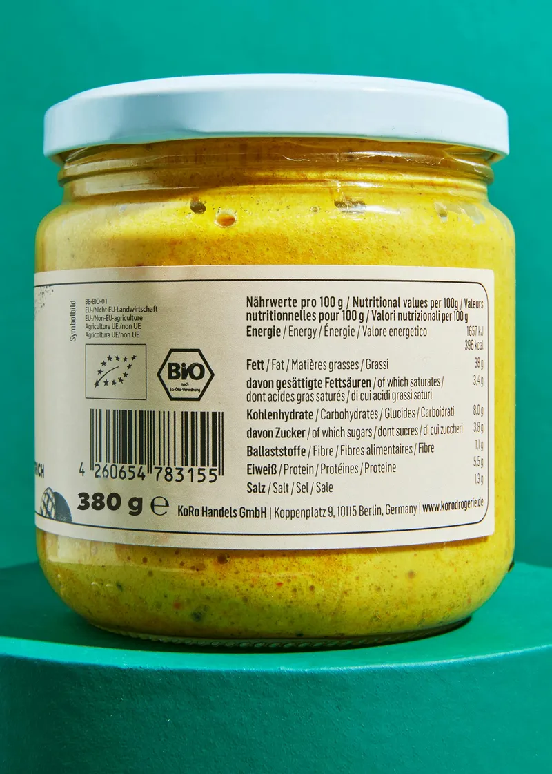 KoRo Bio Mango-Curry Aufstrich 6 x 380 g – Produktbild 3 von 4