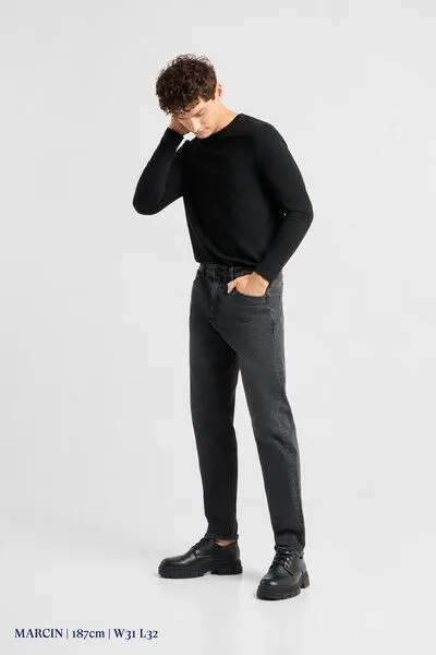 DAWN Herren Jeans RISE Relaxed Tapered DAWN Bio-Baumwolle, Vintage black, – Produktbild 5 von 6