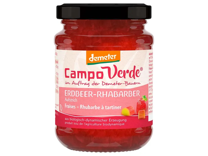 Campo Verde Campo Verde Bio-Fruchtaufstrich Erdbeer-Rhabarber, 200 g – Produktbild 1 von 1