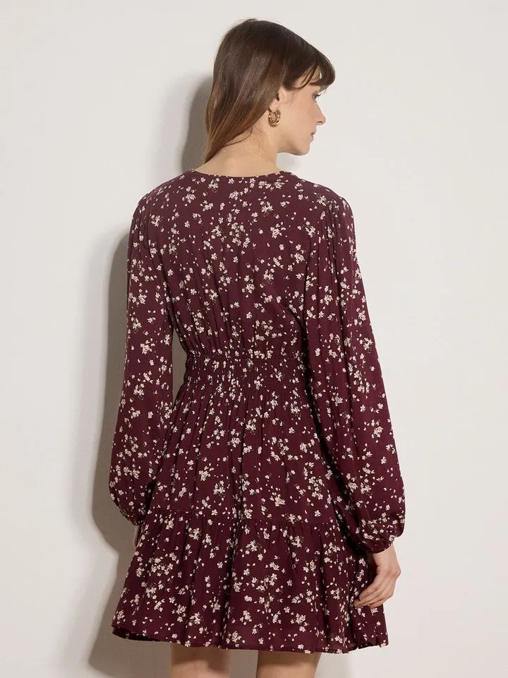 Apricot Apricot Minikleid Daisy Spray Wickelkleid mit Blousonärmeln, Rot, – Produktbild 5 von 5