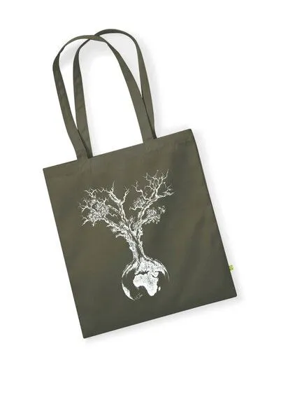 Life-Tree Life-Tree Tasche aus Biobaumwolle Fairwear "Weltenbaum" für in Grün/Blau/Weiß/Rot, Grün, – Produktbild 1 von 1