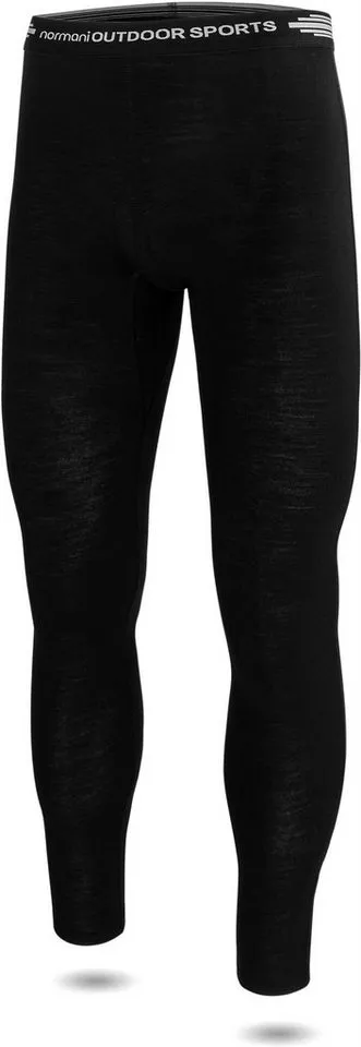 normani Thermounterhose Herren Merino Unterhose Sydney Thermounterhose Ski-Winterhose - Aus Merinowolle, Schwarz, – Produktbild 3 von 4