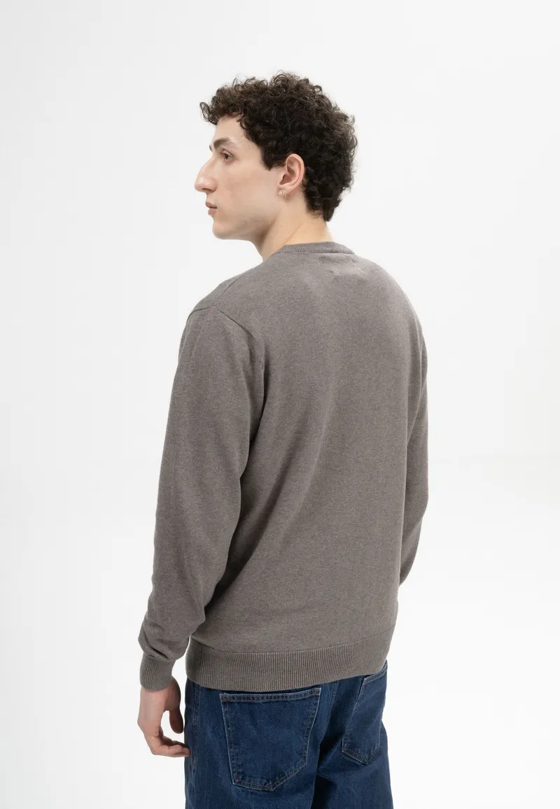 MELA MELA Herren vegan Strickpullover Himal Bear Melange Graubraun, Braun, – Produktbild 1 von 2