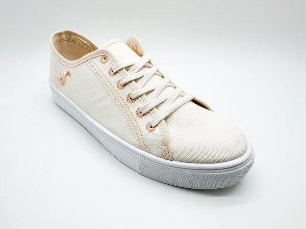 thies Veganer Sneaker "thies ® Natural Dye Plain" aus Biobaumwolle, Eggshell (hellgelb), – Produktbild 2 von 4