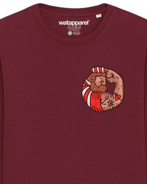 watapparel watapparel Sweatshirt Unisex Seemann, Burgundy, – Produktbild 3 von 3