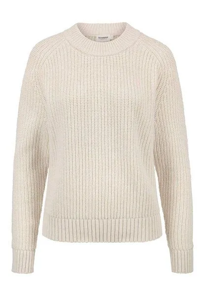 hessnatur hessnatur Strick Pullover Relaxed aus Bio-Baumwolle mit recycelter Wolle, Perlmutt, – Produktbild 3 von 4