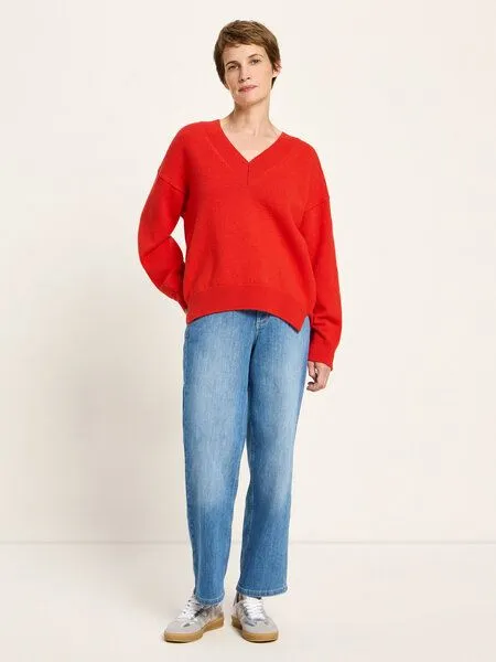 LANIUS LANIUS Pullover mit V-Ausschnitt, Red alert, – Produktbild 2 von 4