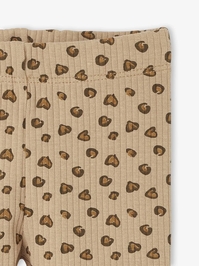 Vertbaudet Gemusterte Baby Leggings aus Rippjersey, Taupe, – Produktbild 2 von 2