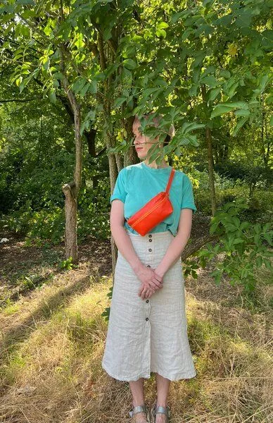 monday market monday market Bauchtasche Luca aus pflanzlich gegerbtem Büffel-Leder, Orange, – Produktbild 2 von 4