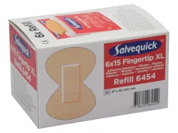 Salvequick 6 x 15 Stk. Salvequick Fingerkuppenpflaster "REF 6454" elastisch 8,3 x 5,7 cm – Produktbild 1 von 1