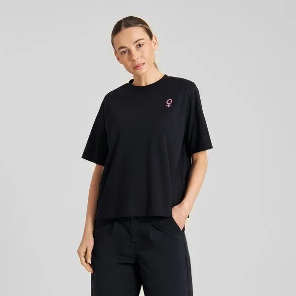 Dedicated DEDICATED Damen T-Shirt Vadstena Femme Leaf, Schwarz, – Produktbild 1 von 4