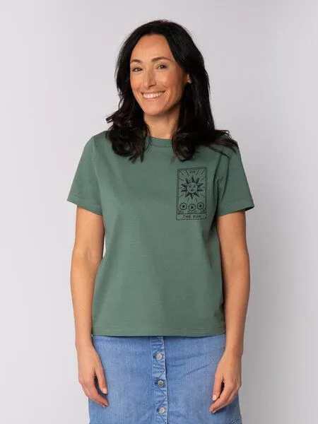 watapparel watapparel T-Shirt Frauen Tarot The Sun, Green bay, – Produktbild 1 von 3