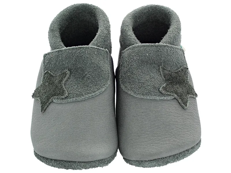 Pantolinos Pantolinos Baby und Kinder Hausschuhe Krabbelschuhe Ecopell Leder Stern, Grau, mehrfarbig, – Produktbild 1 von 1