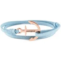 Classygood. Classygood. Anker Armband Edelstahl - Rosègold - Alcantara-Leder Band, Hellblau, – Produktbild 1 von 1