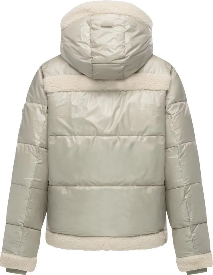 ragwear ragwear Winterjacke Editah Shiny YOUMODO Jacke mit Plüsch-Details und glänzender Optik, Braun, – Produktbild 4 von 5