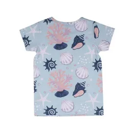 Walkiddy Baby T-Shirt GOTS zertifiziert – 95% Bio-Baumwolle, Hellblau mit Meeresmotiven, 5% Elasthan, weich & bequem | Walkiddy – Produktbild 1 von 1