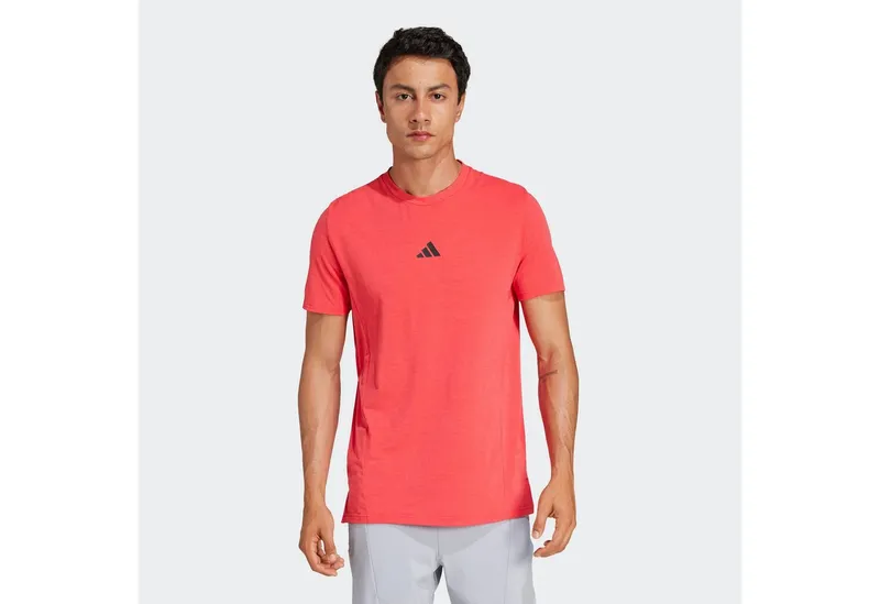 adidas Performance adidas Performance T-Shirt DESIGNED FOR TRAINING WORKOUT mit Rundhalsausschnitt, ohne Verschluss, sportlicher Stil, Rot, – Produktbild 1 von 3