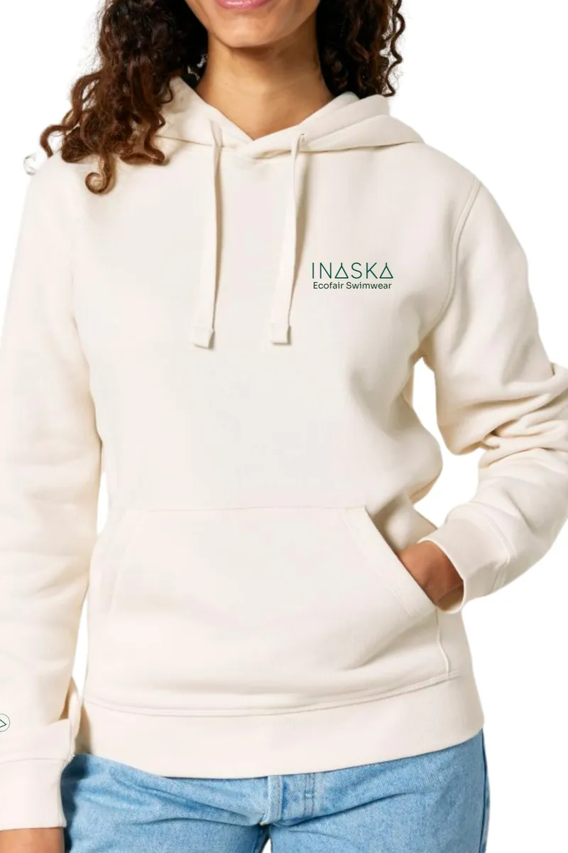 Inaska Inaska Damen vegan Hoodie Unisex Vintage Weiß Dunkelgrün, Weiß, – Produktbild 1 von 2