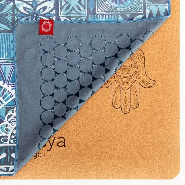 Divasya Divasya Rutschfestes Yoga Handtuch im 2er-Set | Mattenauflage & Gesichtshandtuch, Blue ink, – Produktbild 1 von 4
