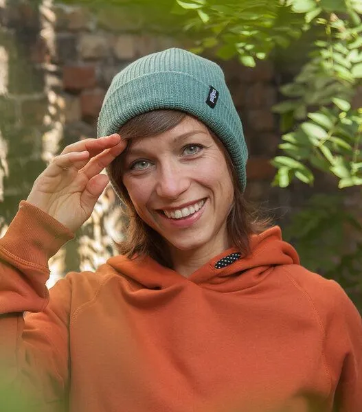 päfjes päfjes - Fair gehandelte Unisex Mütze aus Baumwolle (Bio), Mint, – Produktbild 4 von 4