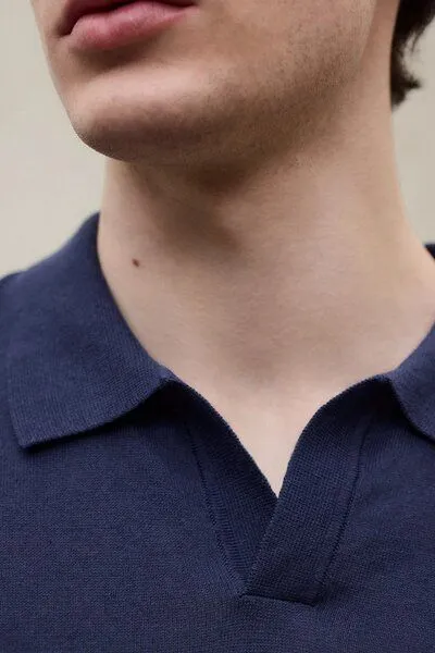 ECOALF ECOALF Polo T-Shirt Olmo aus Bio-Baumwolle und Leinen, Deep navy (dunkelblau), – Produktbild 4 von 4