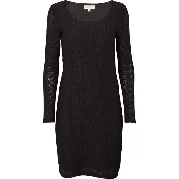 Basic Apparel Basic Apparel Kleid SUVI mit feinem Lochmuster, Schwarz (black), – Produktbild 2 von 2
