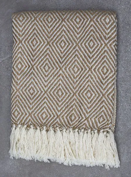 Eco Inner Living Eco Inner Living Herringbone Decke 100 % recycelte Plastikflaschen, Beige, – Produktbild 1 von 4