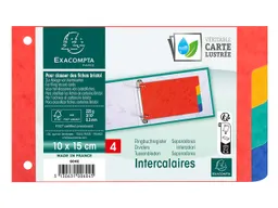 Exacompta 10 Exacompta Register aus Colorspan, 4 Taben, 225 g/m², 100x150 mm, farbig sortiert – Produktbild 1 von 1