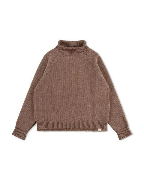 MATONA Matona Strickpullover mit kleinem Kragen für Kinder / Raglan High Neck Sweater, Sepia, – Produktbild 4 von 4