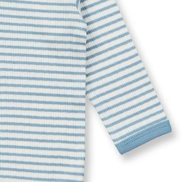 Sense Organics sense-organics Baby Body geringelt, Modell YVON, Helles denimblau-weiß geringelt, – Produktbild 3 von 4