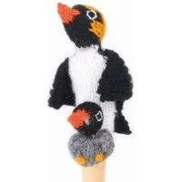 El Puente El Puente Gestrickte Fingerpuppe "Pinguin mit Kind" | Fair Trade & Handmade aus Peru – Produktbild 1 von 1