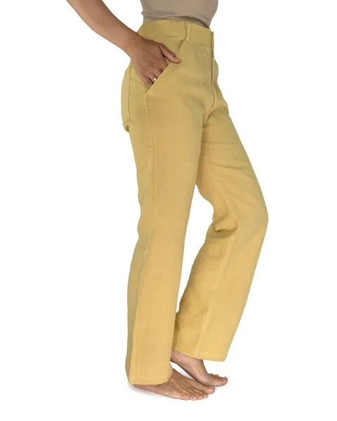 SCHAZAD Leinenhose APPROVAL STONEWASHED von SCHAZAD, Senf, – Produktbild 2 von 3