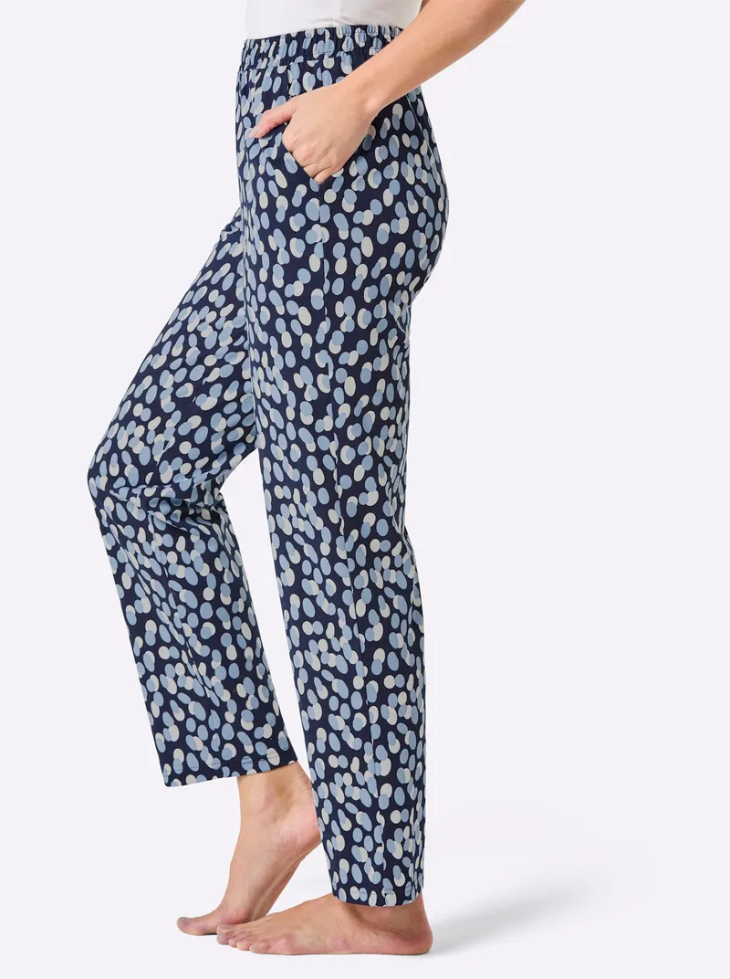 feel good Hose marine-bleu-bedruckt, Marine-bleu-bedruckt, – Produktbild 3 von 3