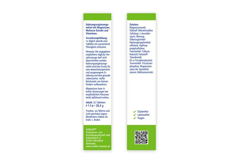 SUNLIFE SUNLIFE® Magnesium 400 Nacht Tabletten 32Stk Muskelkrampf Nervensystem 1 x täglich abends eine Tablette mit ausreichend Flüssigkeit schlucken – Produktbild 4 von 4