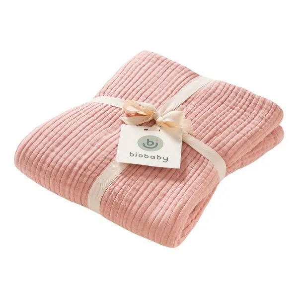 People Wear Organic People Wear Organic Biobaby Mulldecke, 4-lagig, 100% Baumwolle (kbA), 105x105cm, Rosé, – Produktbild 1 von 3