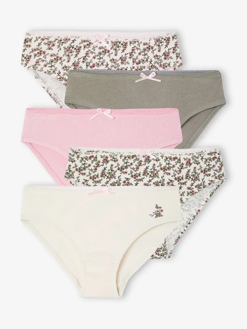 Vertbaudet 5er-Pack Slips Mädchen, Beige, – Produktbild 1 von 4