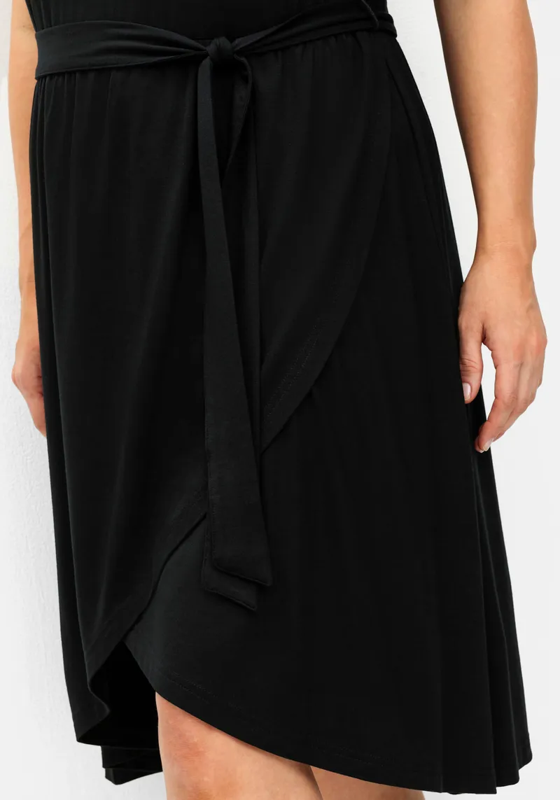 sheego Jerseykleid schwarz, Schwarz, – Produktbild 2 von 2