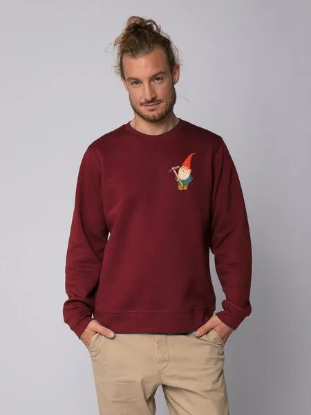 watapparel watapparel Sweatshirt Unisex Gartenzwerg, Burgundy, – Produktbild 2 von 3