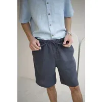 Amber Linen Amber Linen Herren vegan Shorts Miami Holzkohle Grau – Produktbild 1 von 1