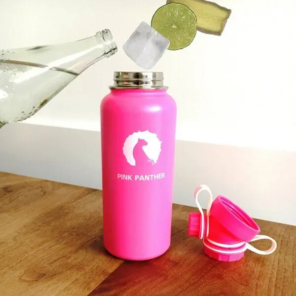 JN JuNiki's JN JuNiki's Trinkflasche aus Edelstahl Vakuum-isoliert 1L/32oz, Pink, – Produktbild 3 von 4