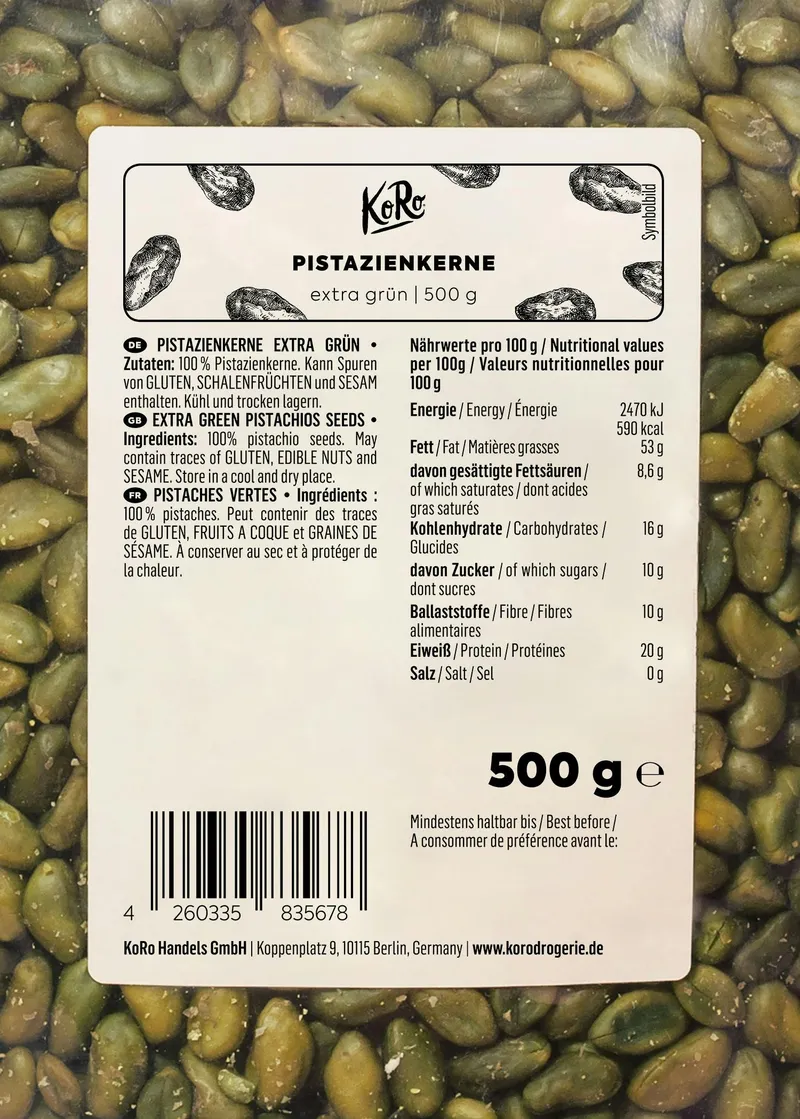KoRo Extra grüne Pistazienkerne 500 g – Produktbild 3 von 5