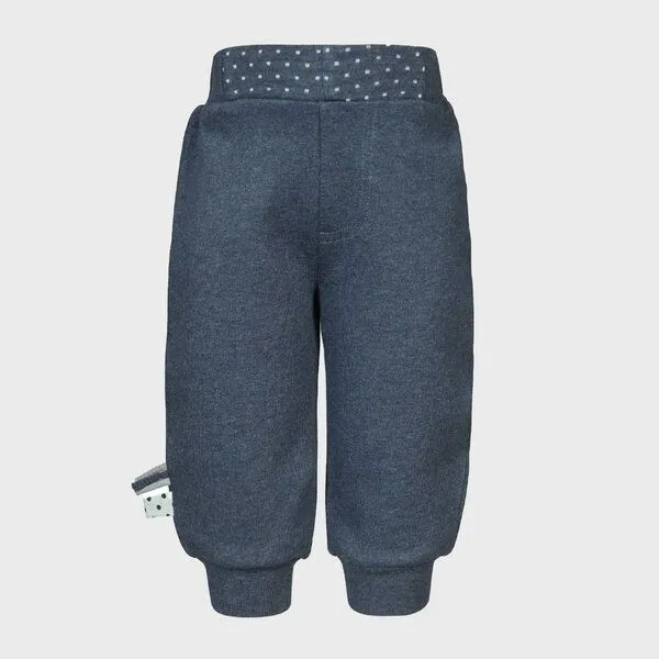 OrganicEra Baby-Sweatpants 'OrganicEra' aus Bio-Baumwolle, Indigo melange (blau), – Produktbild 3 von 3