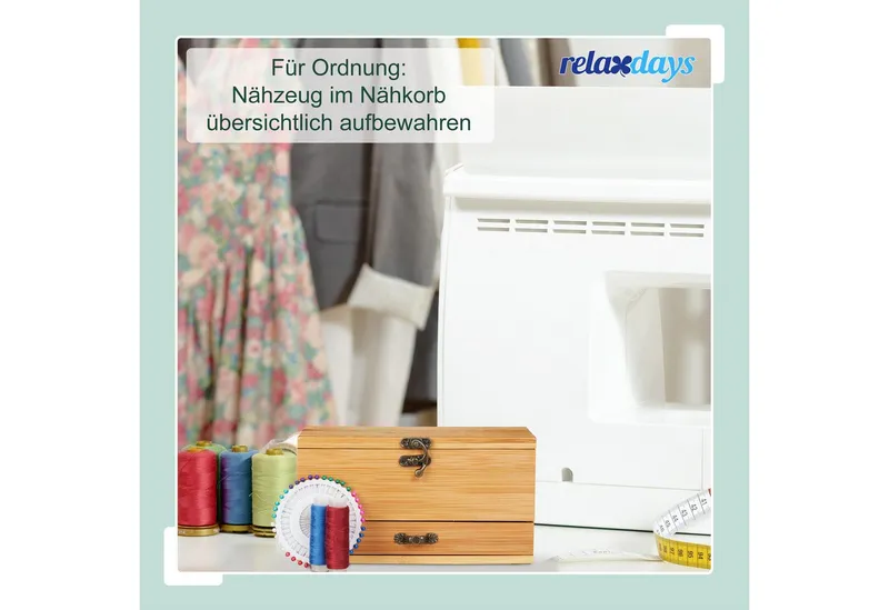 RELAXDAYS RELAXDAYS Nähkästchen Bambus (1 St), Braun, – Produktbild 2 von 5