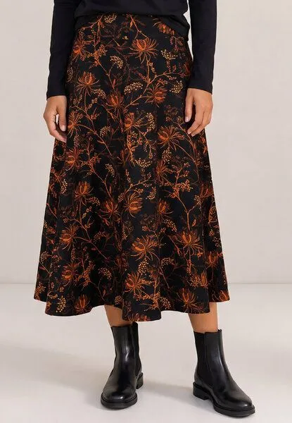 LANA Organic LANA Organic Bio Baumwoll-Midirock, Modell Ophelia, Ophelia schwarz - hazel, – Produktbild 3 von 4