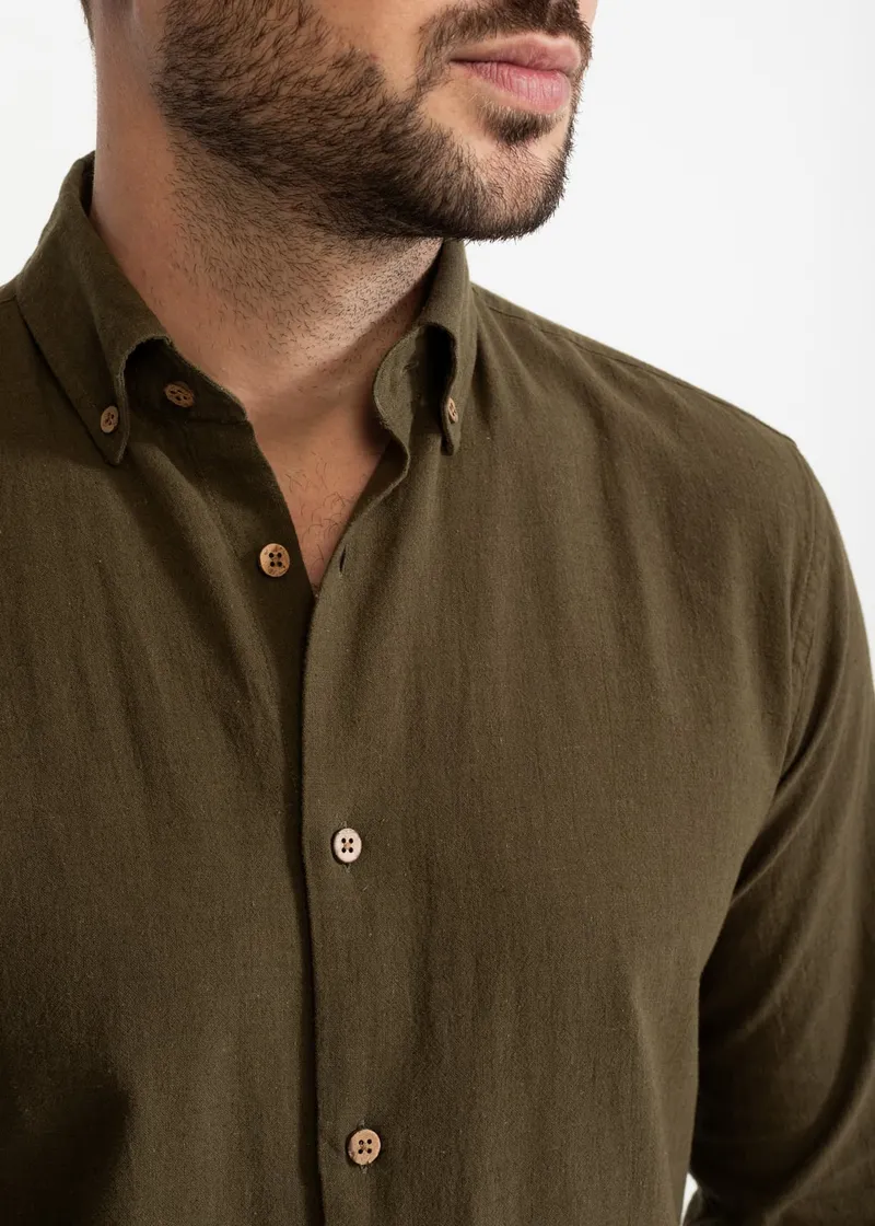 De IONESCU De IONESCU Herren vegan Hemd Godeanu, Braun, – Produktbild 1 von 2