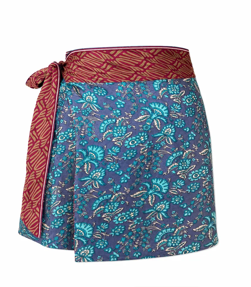 el.résidu el.résidu Damen vegan Rock Amira Braun/Dunkelrot, Blau, – Produktbild 2 von 2